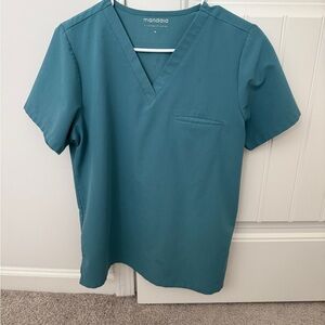 Mandala Teal Scrub Top